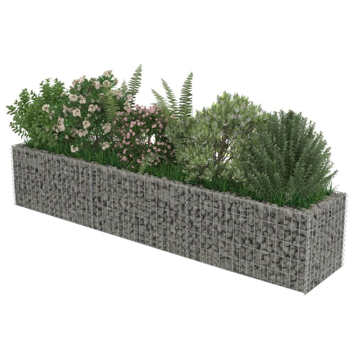 VIDAXL Lit sureleve a gabion Acier galvanise 270x50x50 cm