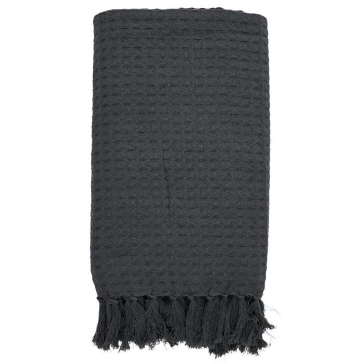 Paris Prix Jeté de Canapé  Gaufré  130x160cm Gris Anthracite