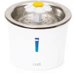 MARKET24 Fontaine a eau pour chat a fleur - CATIT - Flower - 3L - Dessus en acier inoxydable - Avec LED - Blanc