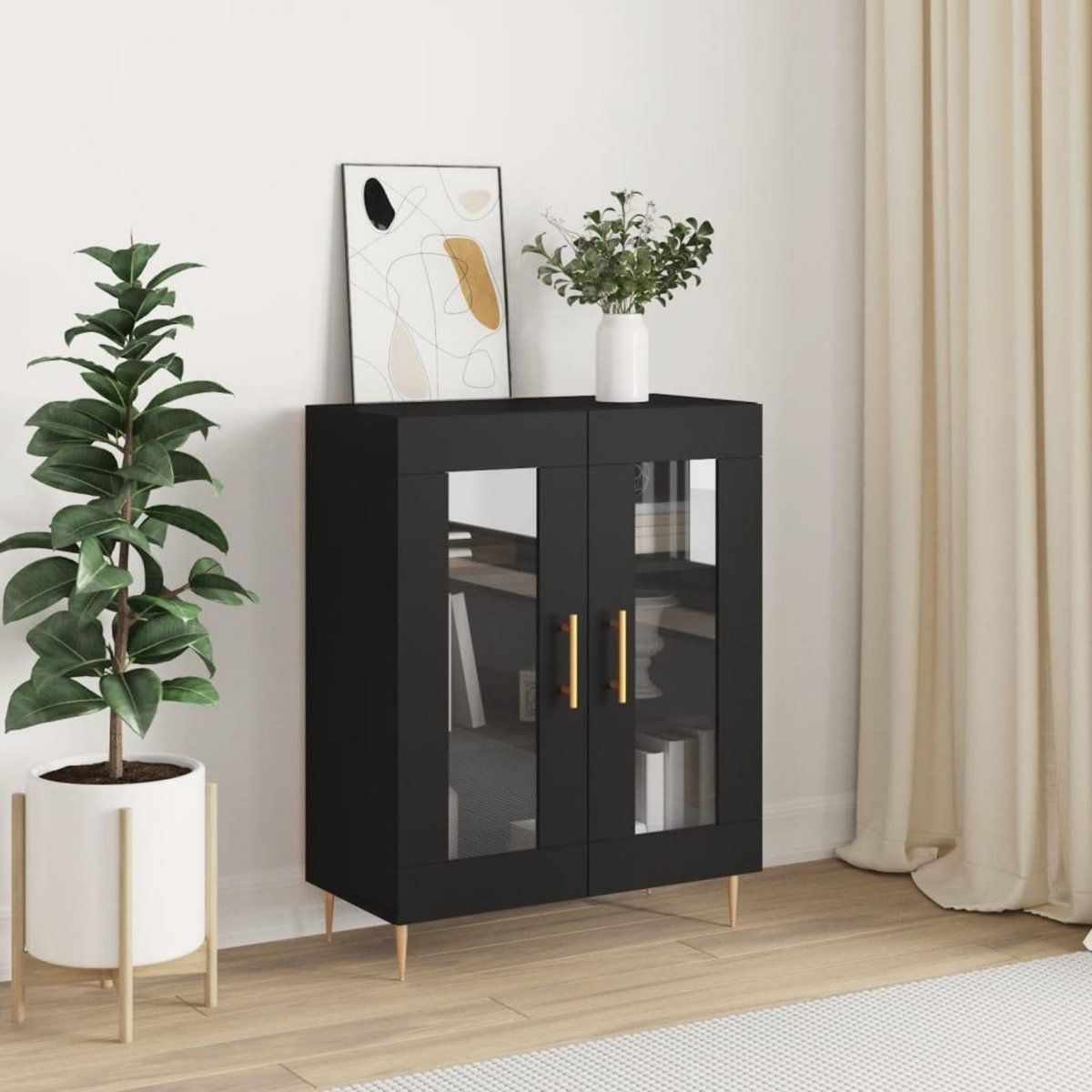 VIDAXL Buffet noir 69,5x34x90 cm bois d'ingenierie
