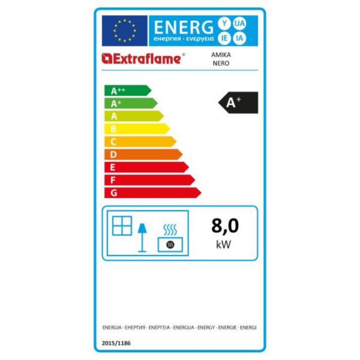 NORDICA EXTRAFLAME Poêle à granulés de bois 8kw noir - amikanoir