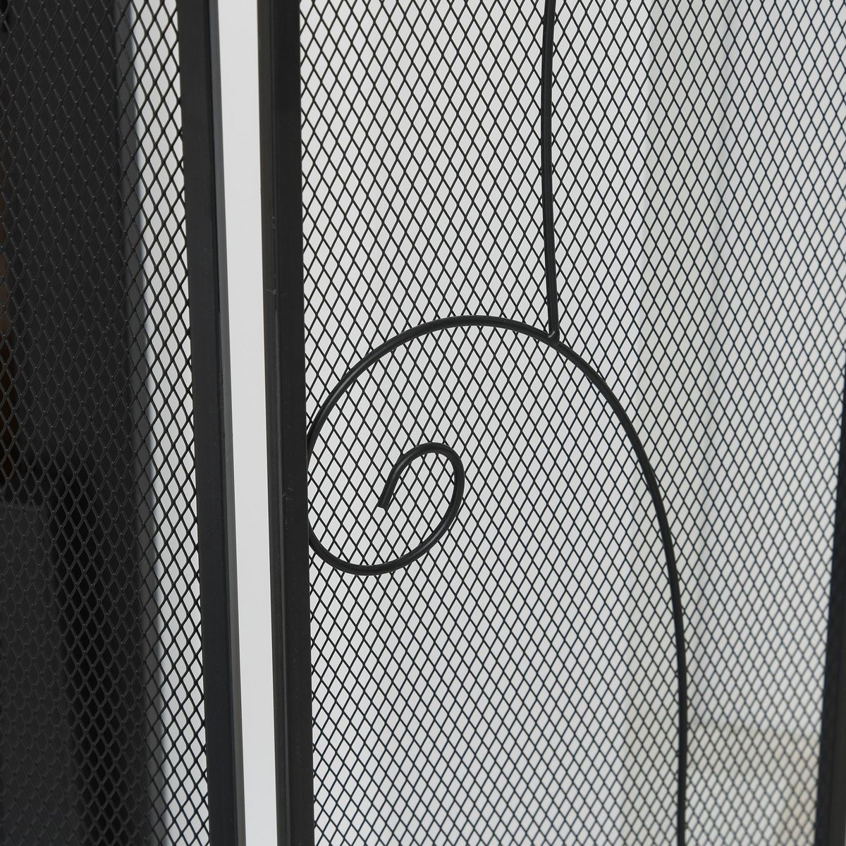 HOMCOM Pare-feu cheminée ou poêle - pare-étincelles 3 volets pliables acier métal noir