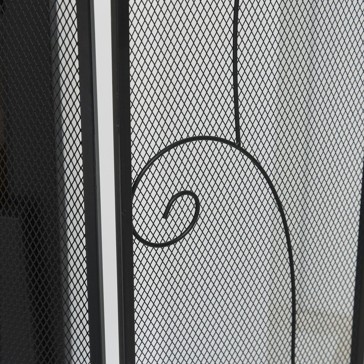 HOMCOM Pare-feu cheminée ou poêle - pare-étincelles 3 volets pliables acier métal noir