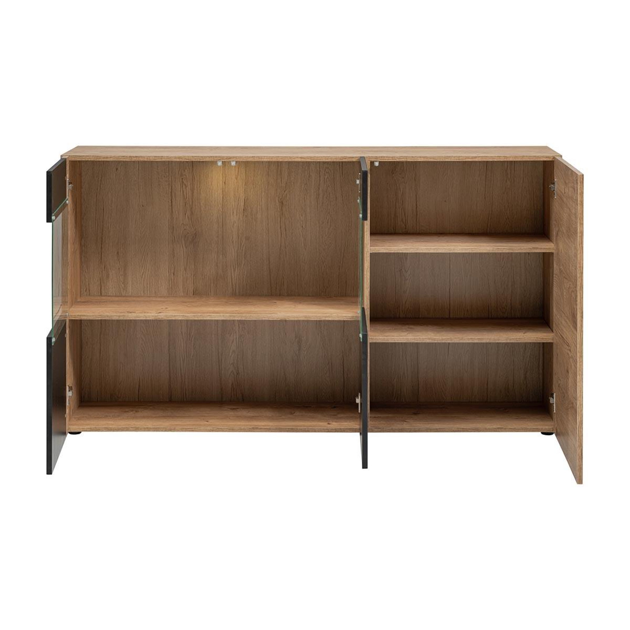 Voir la diapositive 2 : Paris Prix Buffet rainuré  aron  160cm naturel & noir