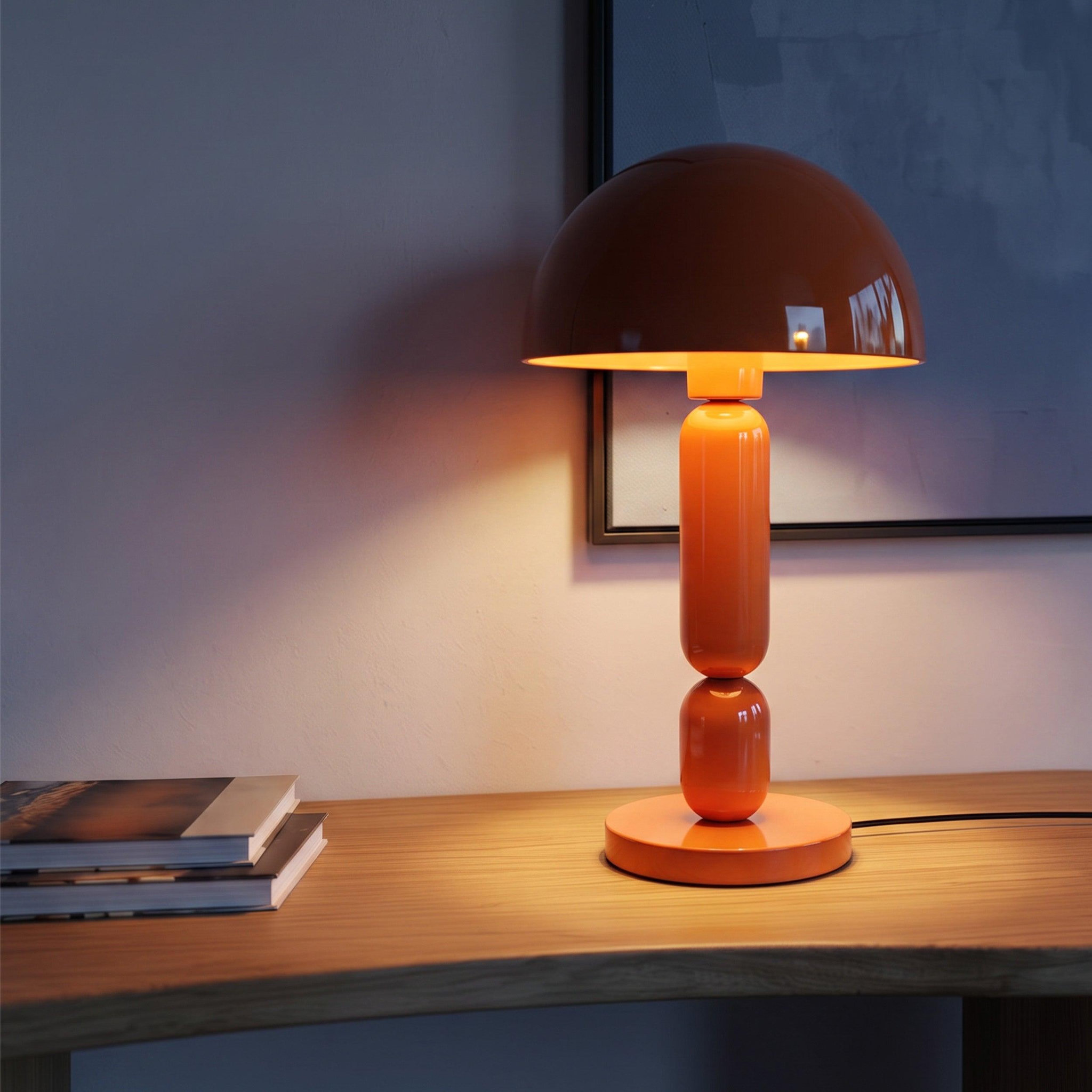 Voir la diapositive 3 : MAISON PAVANE Lampe en bois et métal orange-romy