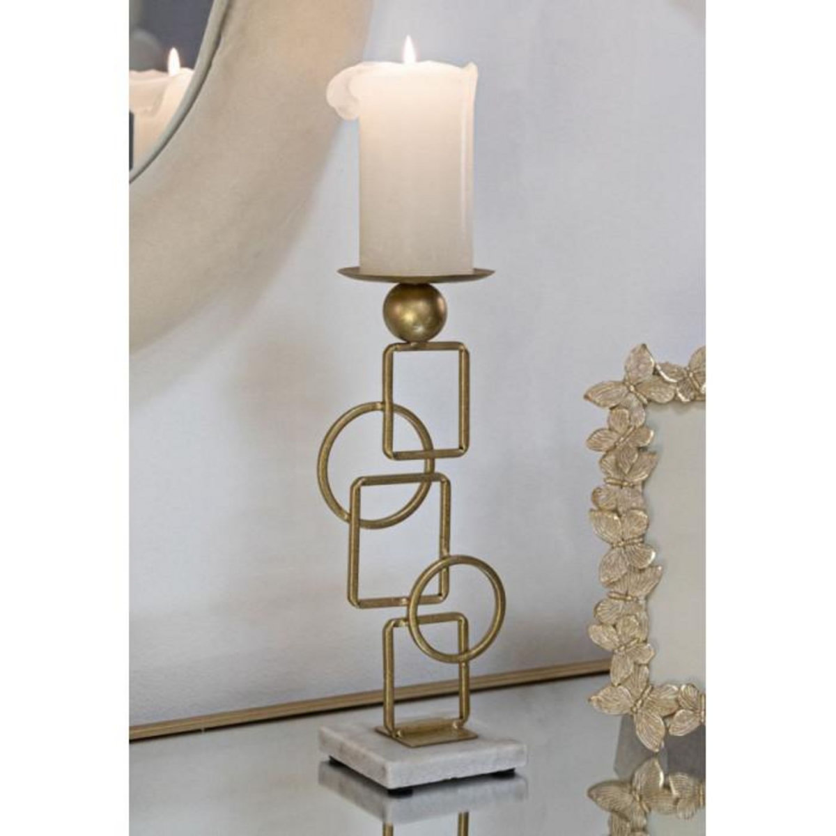 Paris Prix Bougeoir Design en Métal  Marie  31cm Or