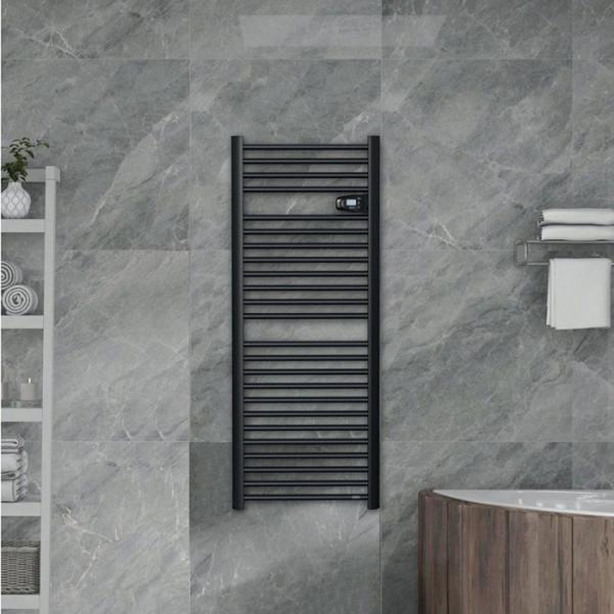 Voir la diapositive 2 : DELONGHI Seche serviette electrique - radiateur   - delonghi - sec tube rond - 750 w - anthracite - tube rond