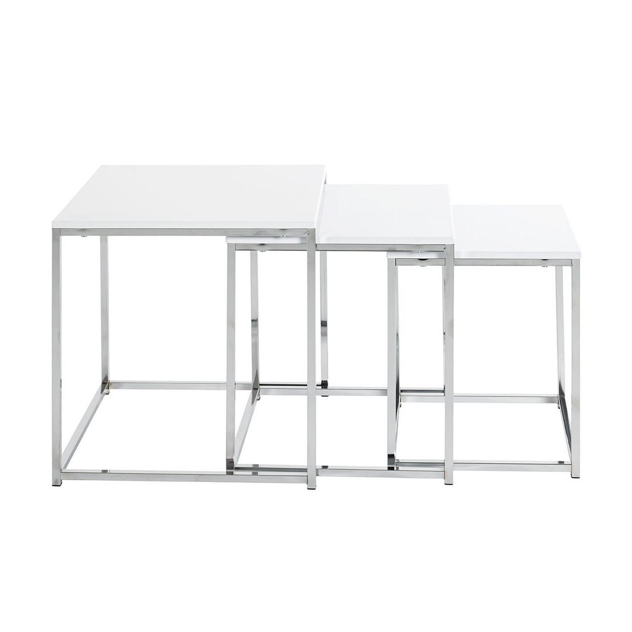 Voir la diapositive 2 : Paris Prix Lot de 3 tables d'appoint  zélie  42cm blanc