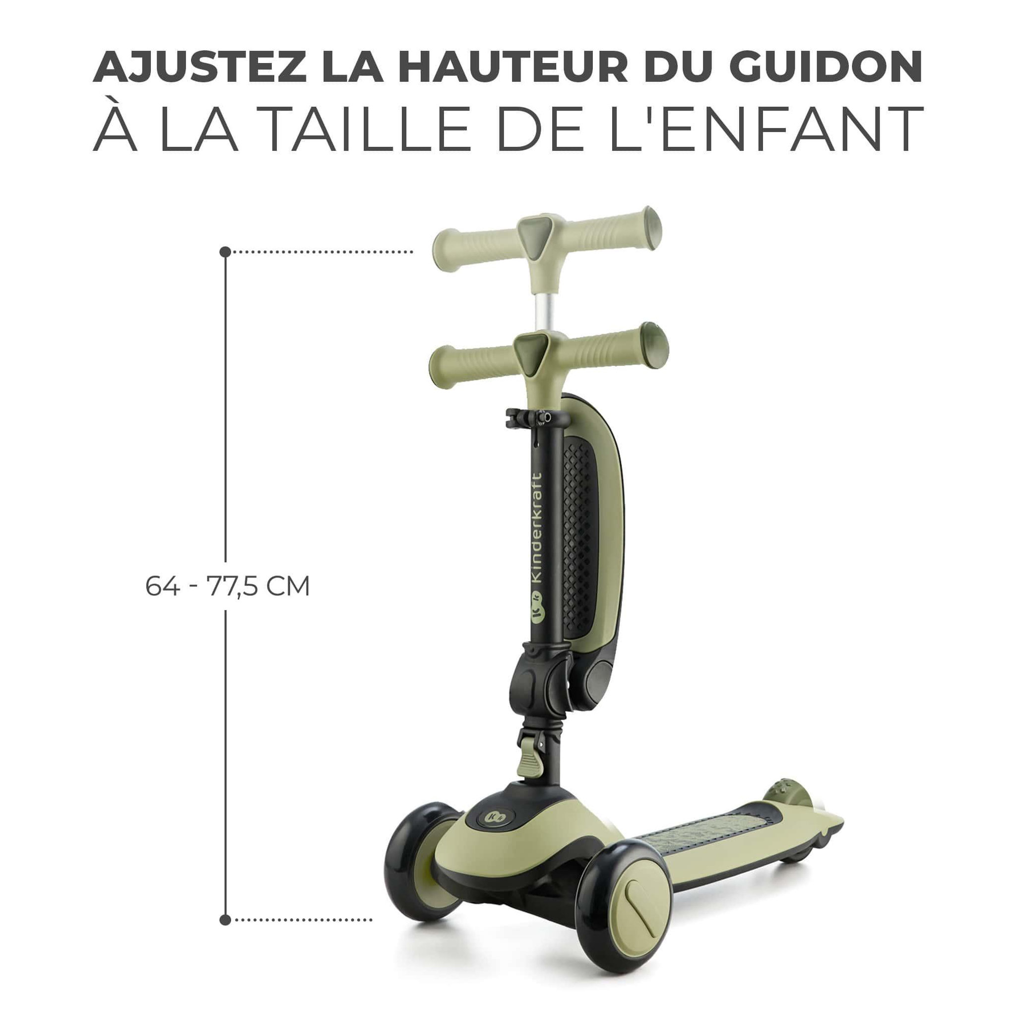 Voir la diapositive 5 : KINDERKRAFT Trottinette enfant pliante avec siege et roues lumineuses