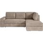 Voir la diapositive 1 : LOUNGITUDE Canapé d'angle droit convertible ARTEMIS 4 places - Velours côtelé greige - L246 x P174 x H96 cm