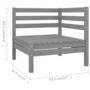 Voir la diapositive 5 : VIDAXL Salon de jardin 8 pcs Bois de pin massif Gris