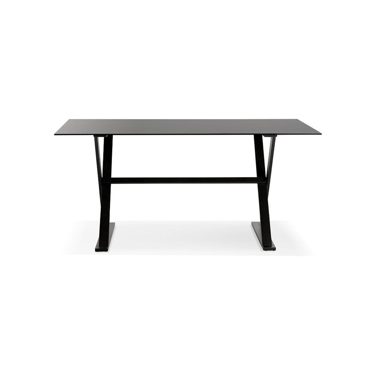 Paris Prix Table Design en Verre  Trinidad  160cm Noir