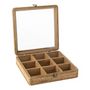 Voir la diapositive 2 : Paris Prix Boîte à Thé 9 Compartiments  Rotin  31cm Naturel