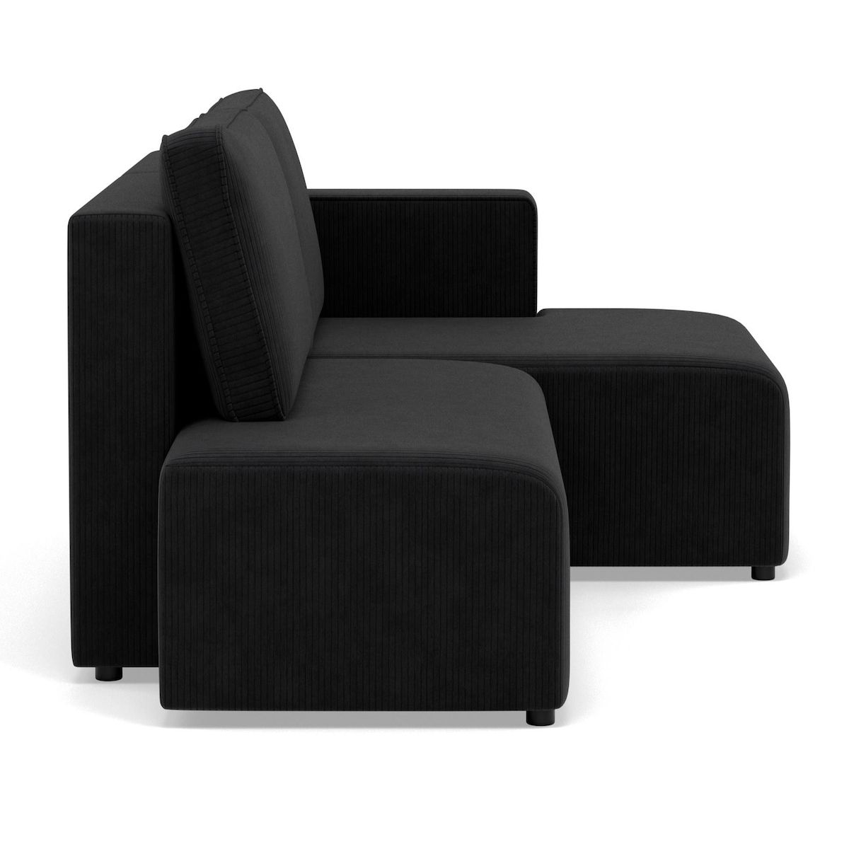 BEST MOBILIER Topaze - canapé d'angle droit 4 places convertible avec coffre en velours côtelé