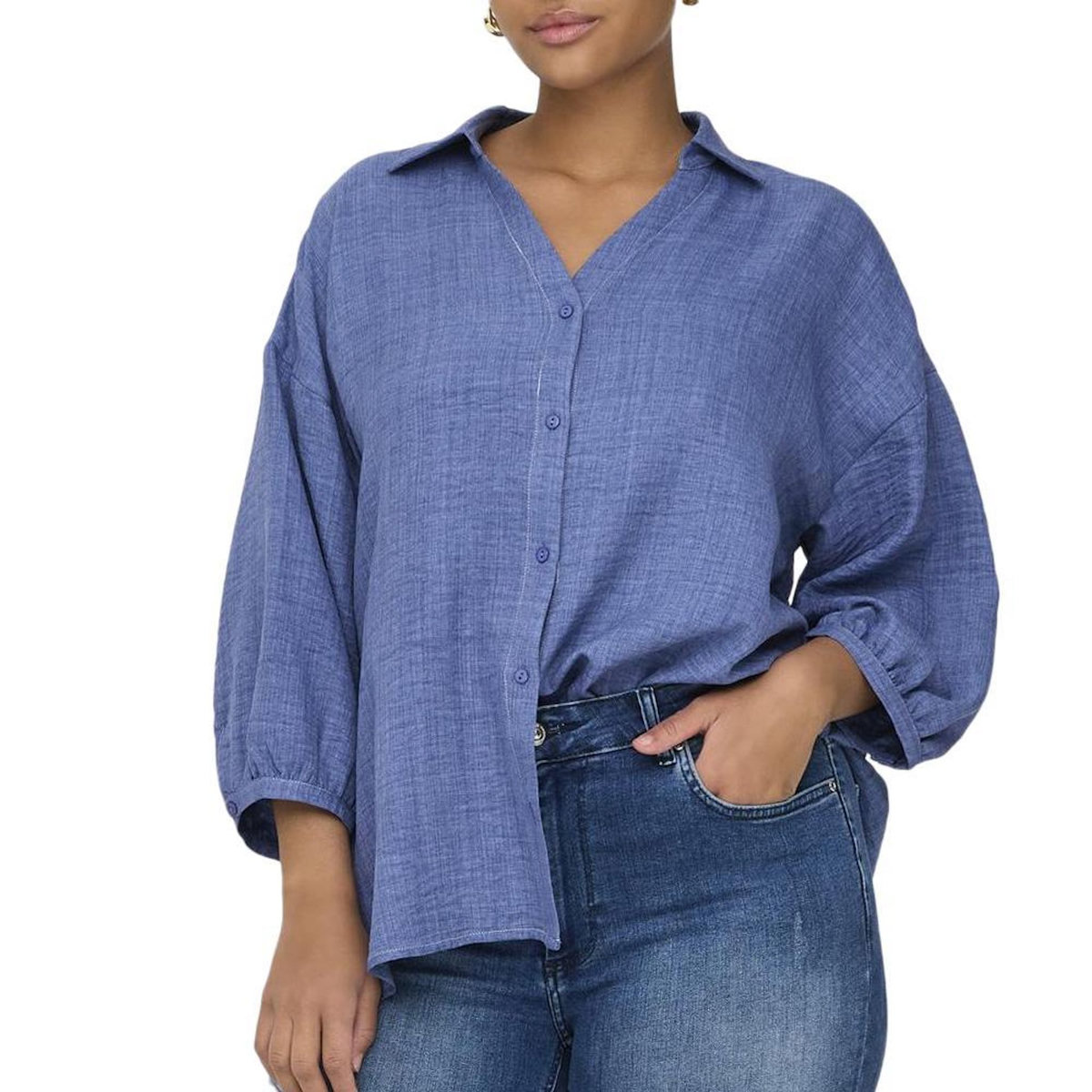 Only Chemise Bleu Femme Only Carmakoma Katie