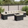 Voir la diapositive 1 : VIDAXL Salon de jardin 12 pcs avec coussins noir resine tressee