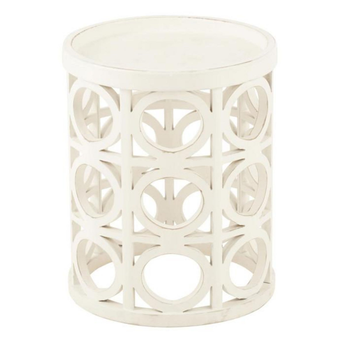 Paris Prix Table d'Appoint Sculptée  Charity  50cm Blanc