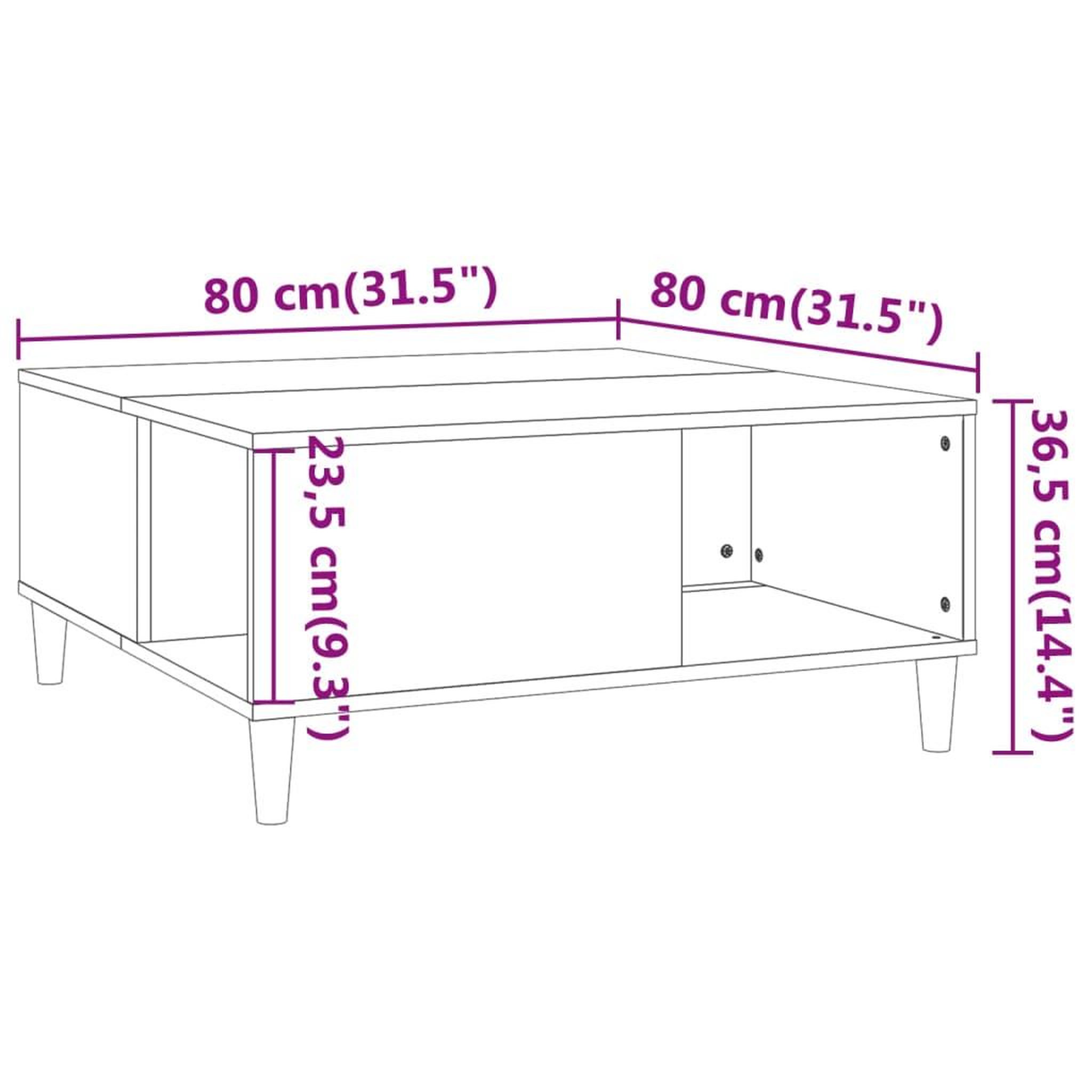 Voir la diapositive 6 : VIDAXL Table basse blanc brillant 80x80x36,5 cm bois d'ingenierie