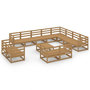 Voir la diapositive 2 : VIDAXL Salon de jardin 13 pcs marron miel bois de pin massif