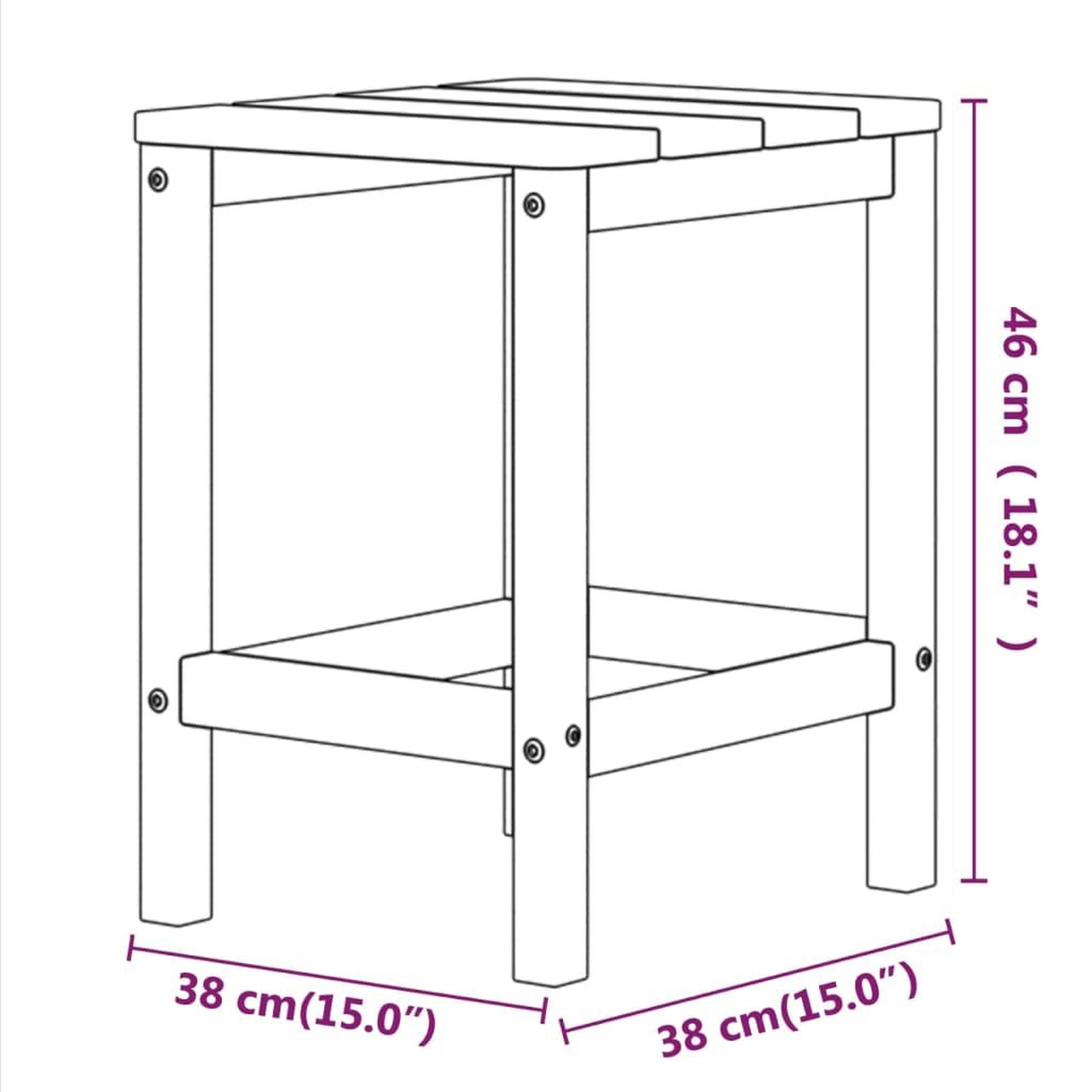 Voir la diapositive 6 : VIDAXL Table de jardin Adirondack Anthracite 38x38x46 cm PEHD