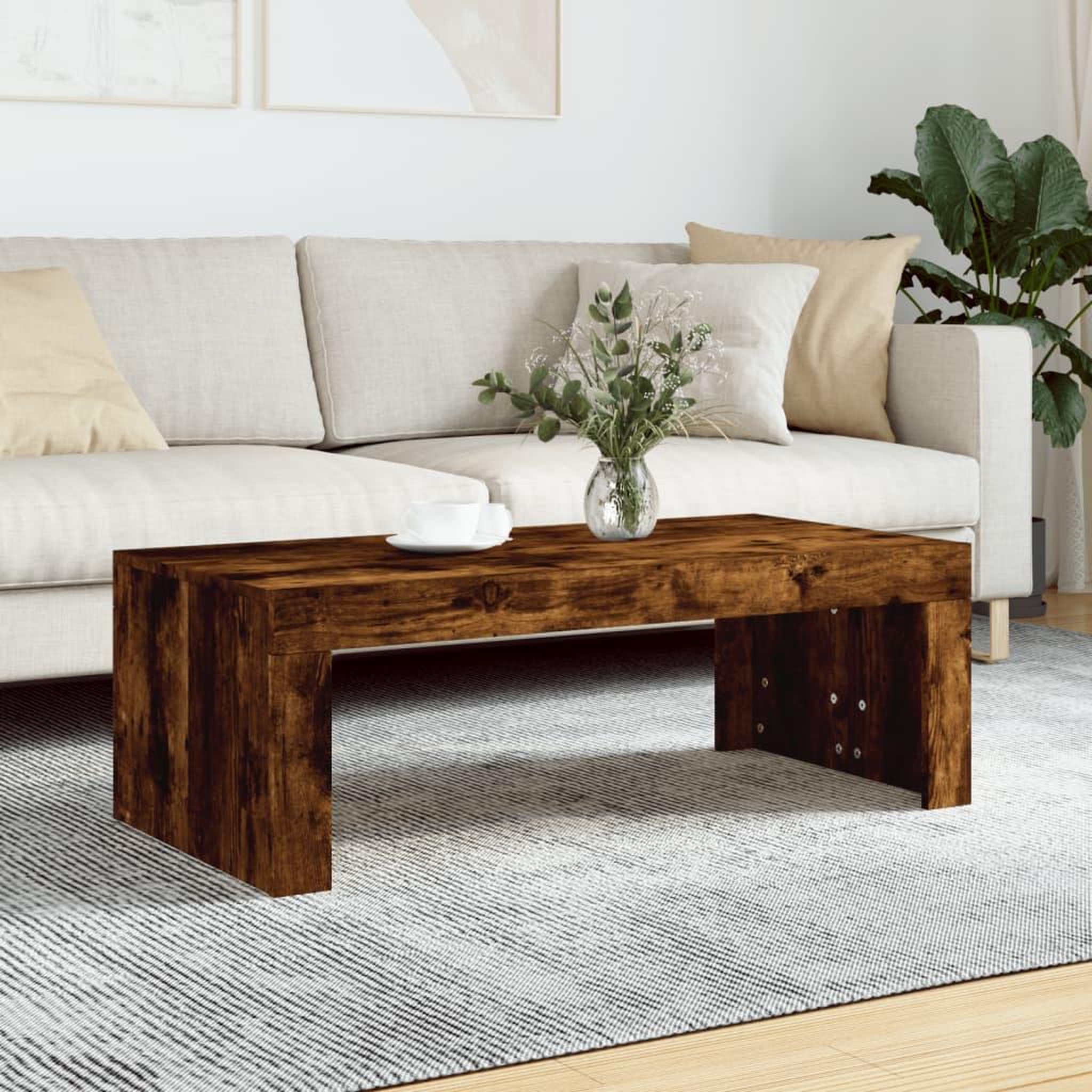 VIDAXL Table basse chene fume 102x50x36 cm bois d'ingenierie
