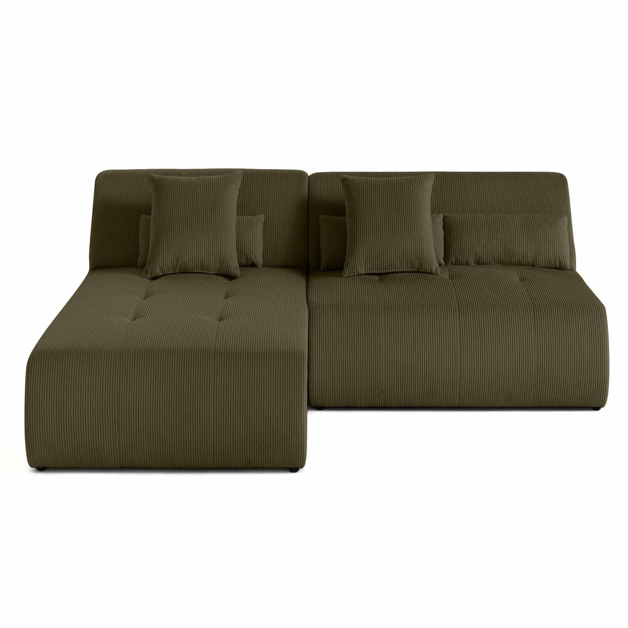 Voir la diapositive 1 : LISA DESIGN Onyx - canapé modulable d'angle réversible 4 places - en velours côtelé