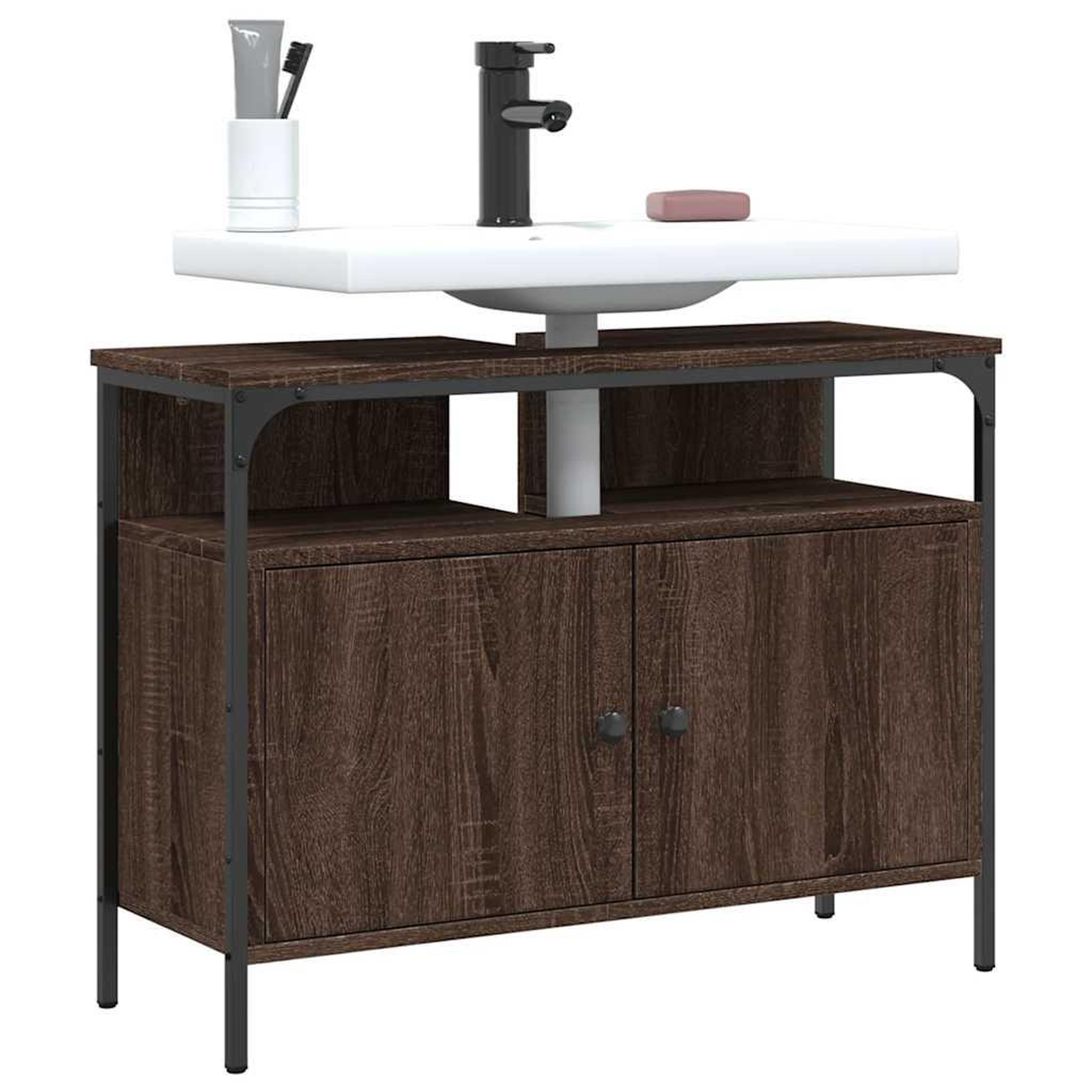 VIDAXL Armoire lavabo de salle de bain chene marron 80x30x60 cm