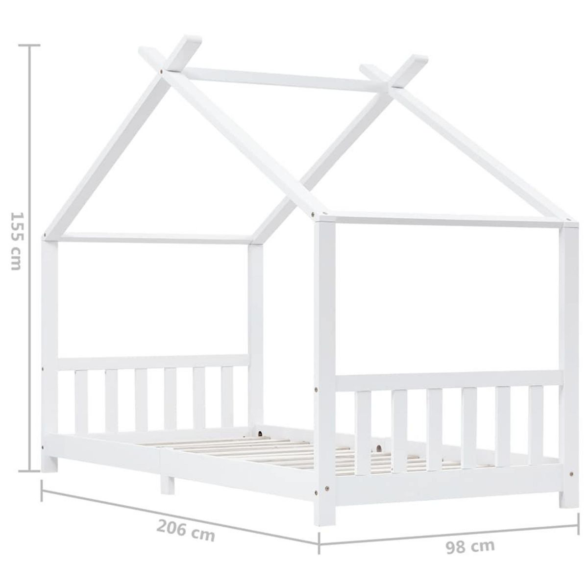VIDAXL Cadre de lit d'enfant Blanc Bois de pin massif 90 x 200 cm