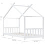 Voir la diapositive 6 : VIDAXL Cadre de lit d'enfant Blanc Bois de pin massif 90 x 200 cm