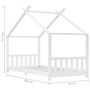 Voir la diapositive 6 : VIDAXL Cadre de lit d'enfant Blanc Bois de pin massif 90 x 200 cm