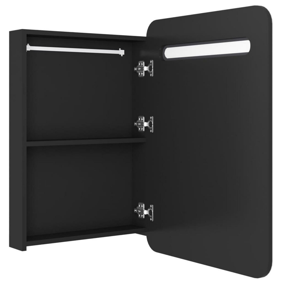 VIDAXL Armoire de salle de bain a miroir LED noir 60x11x80 cm