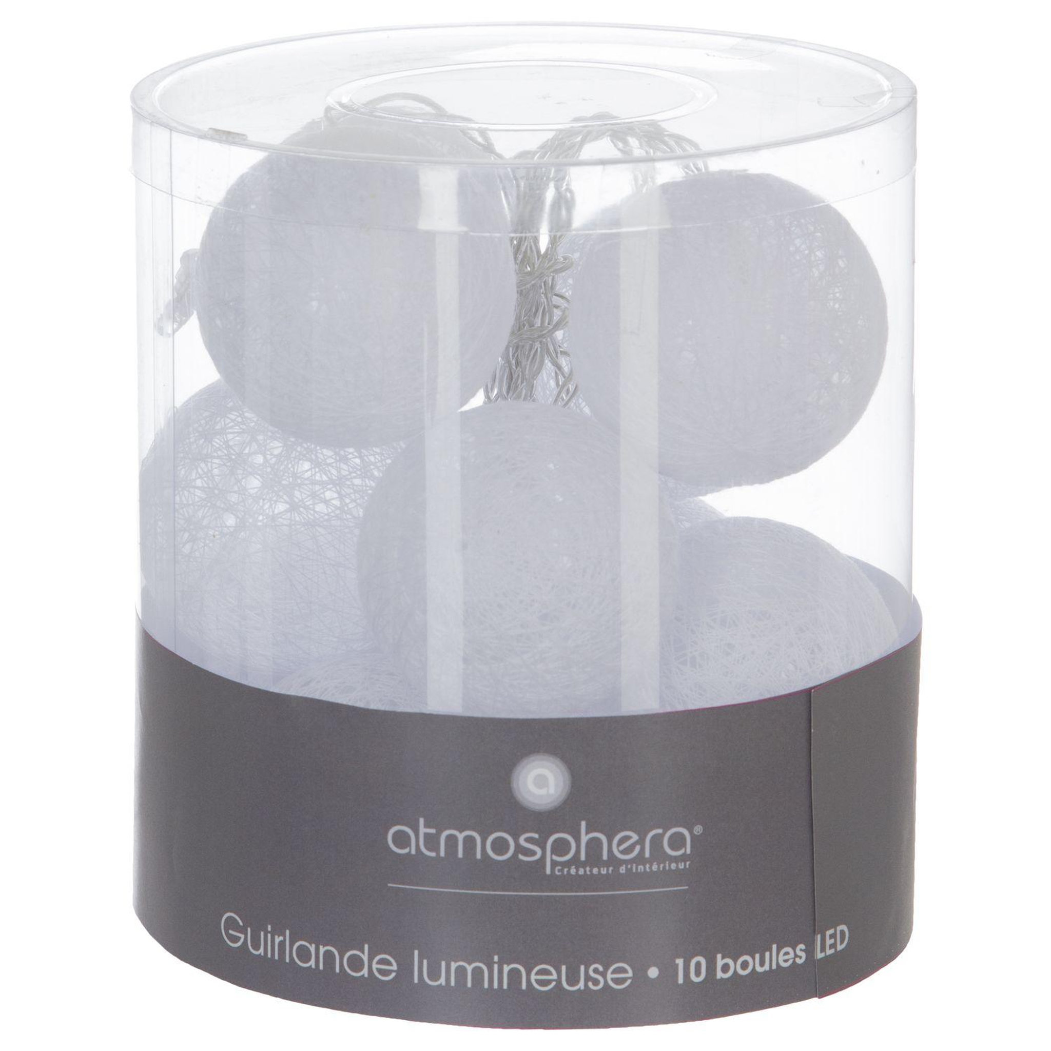 Voir la diapositive 3 : ATMOSPHERA Guirlande LED 10 boules - Blanc
