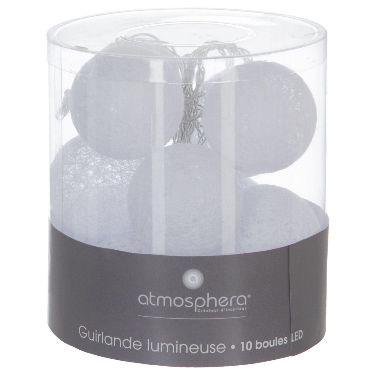ATMOSPHERA Guirlande LED 10 boules - Blanc