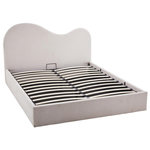 BEST MOBILIER Lucas - lit coffre - 160x200 cm - en velours texturé. Coloris disponibles : Beige