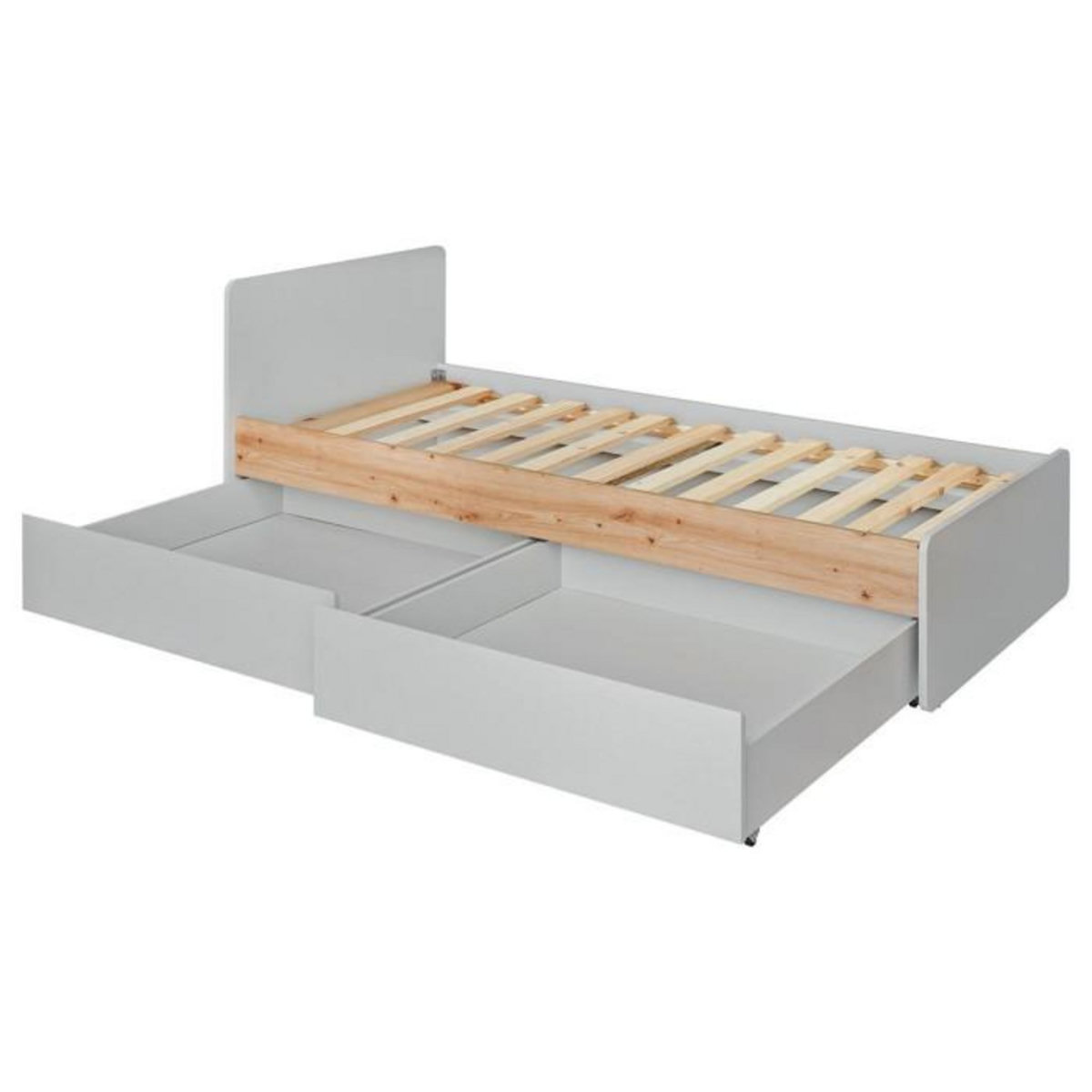 Paris Prix Lit Enfant & Tiroir  Vivero  90x200cm Gris & Naturel