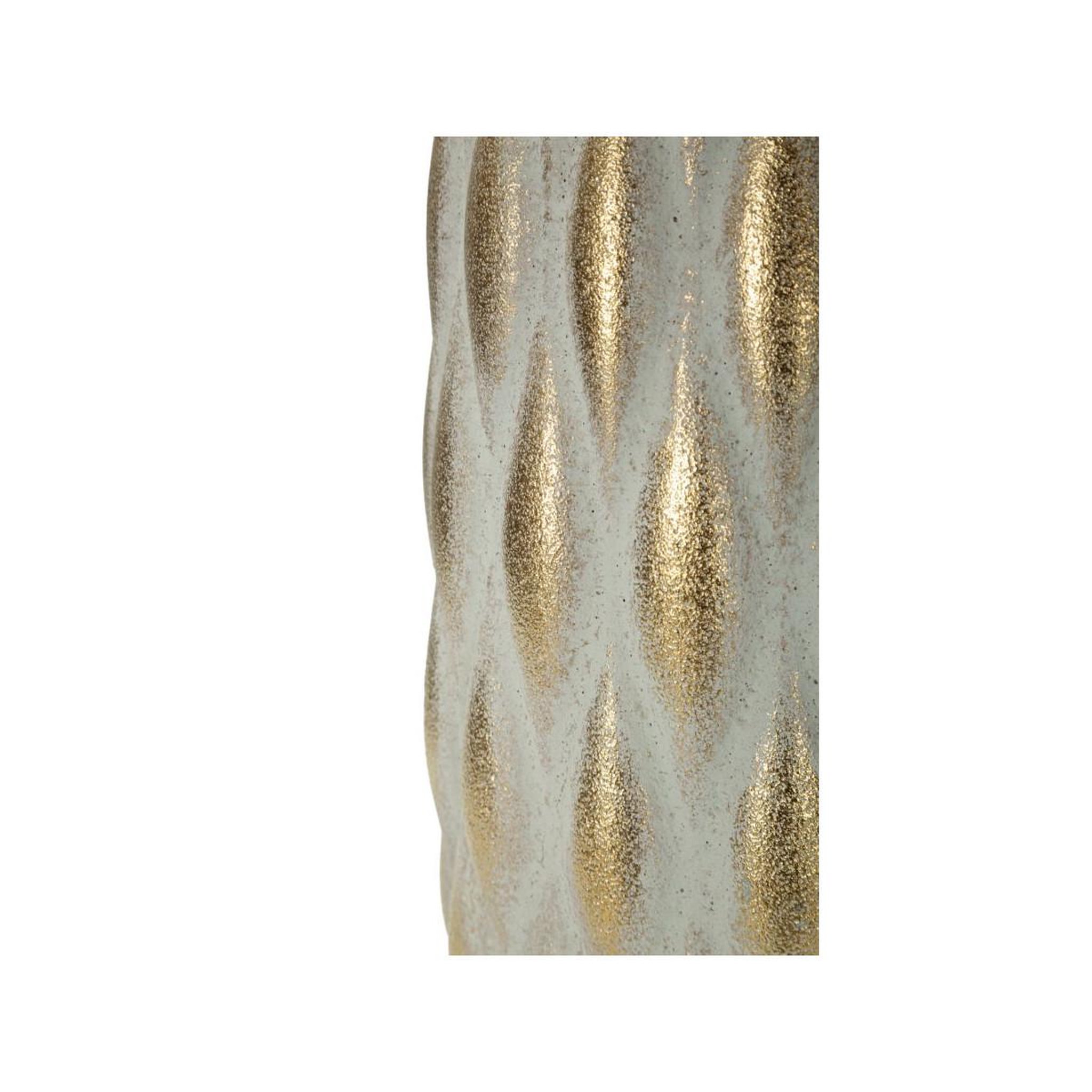 Voir la diapositive 4 : Paris Prix Vase déco en céramique  pepitas  37cm gris & or