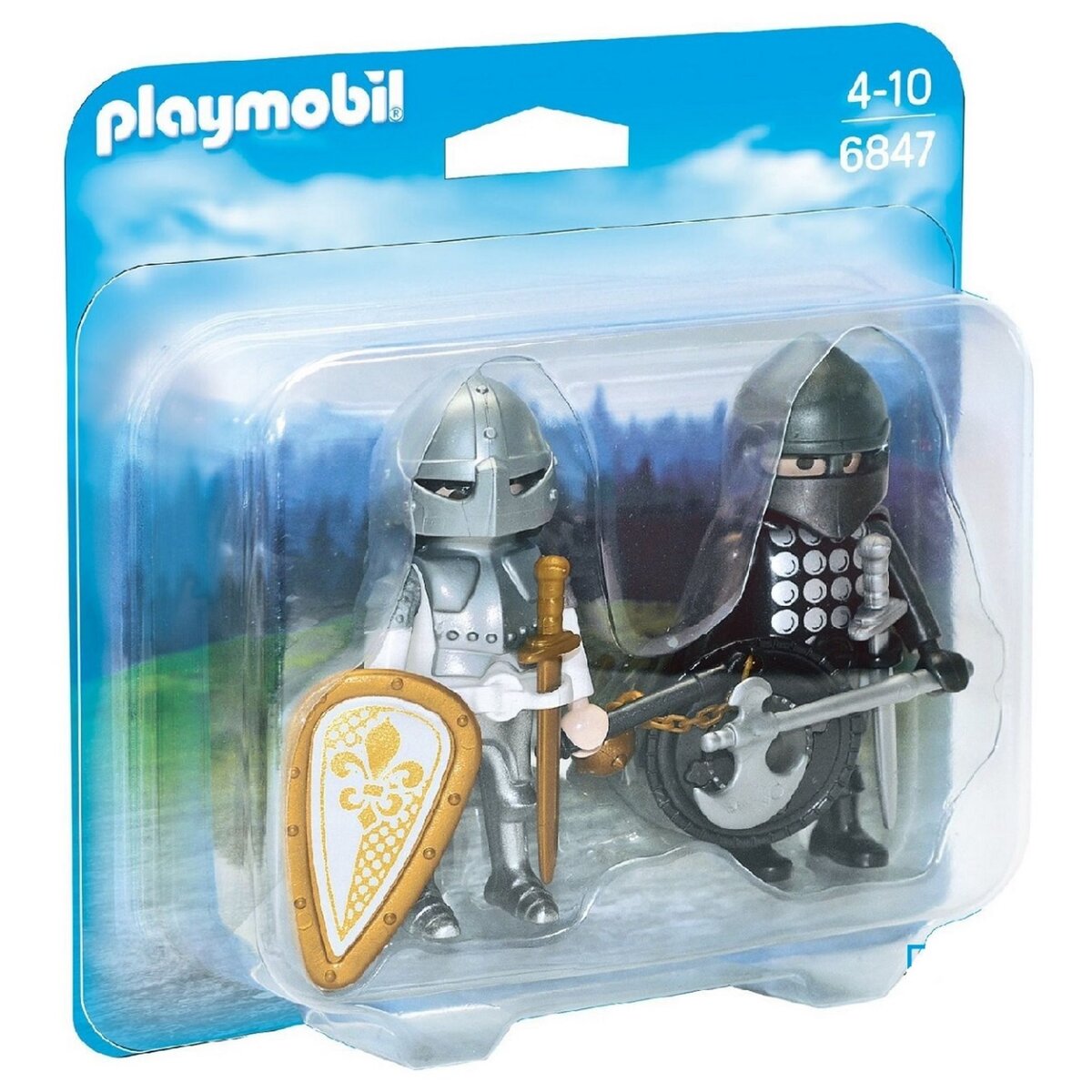 PLAYMOBIL Knights 6847 - Chevalier Noir et Chevalier Argent