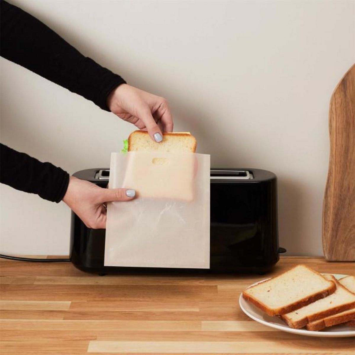 Paris Prix Lot de 2 Pochettes à Toaster  Réutilisables  19cm Transparent