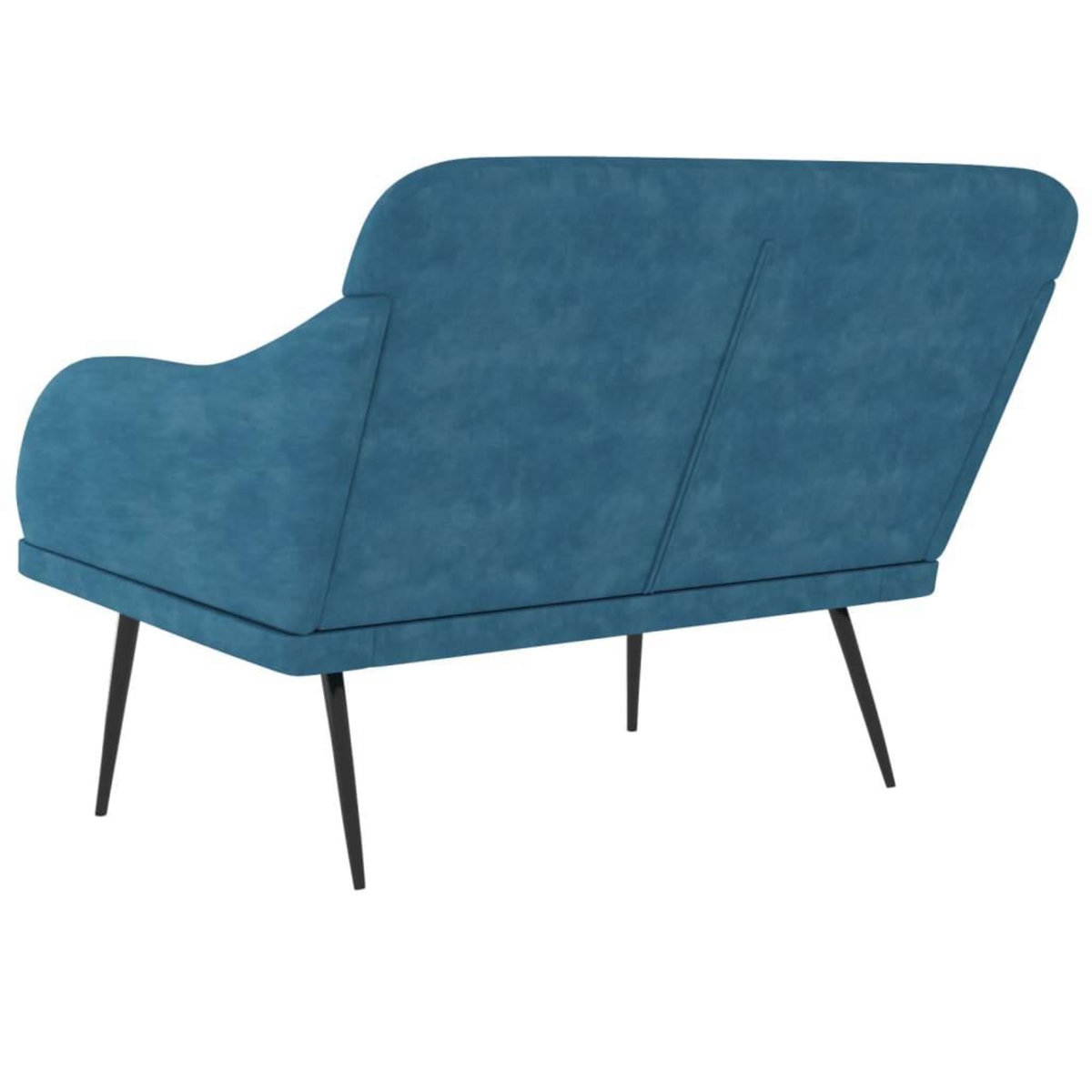 VIDAXL Banc Bleu 110x76x80 cm Velours