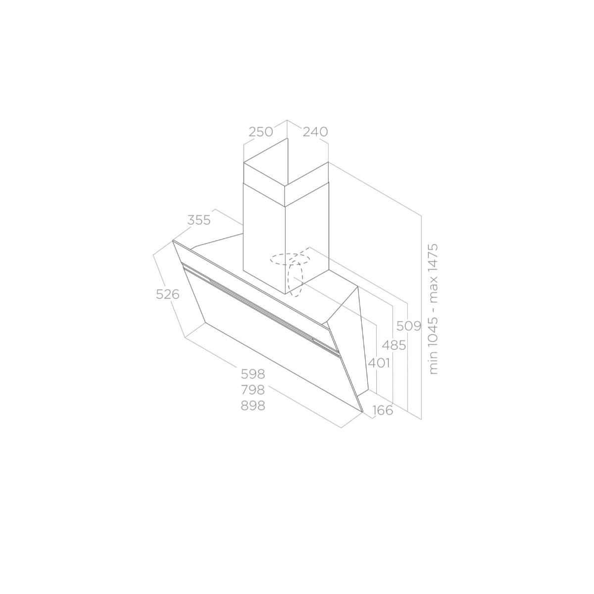ELICA Hotte verticale 90cm 496m3/h noir - PRF0199543