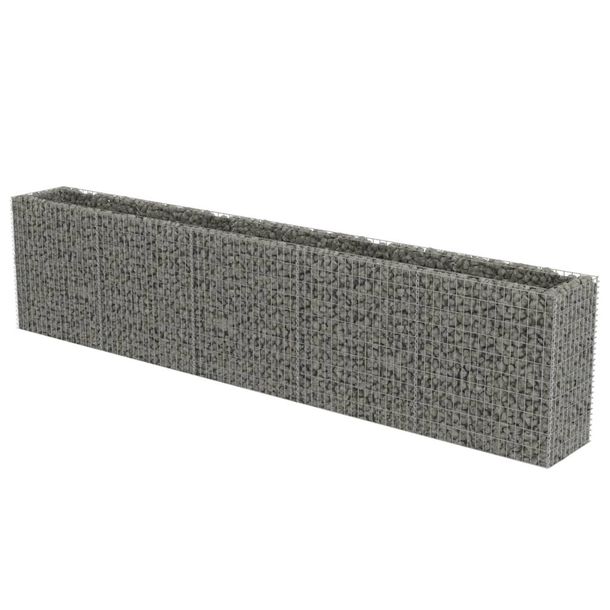Voir la diapositive 2 : VIDAXL Lit sureleve a gabion Acier galvanise 450x50x100 cm