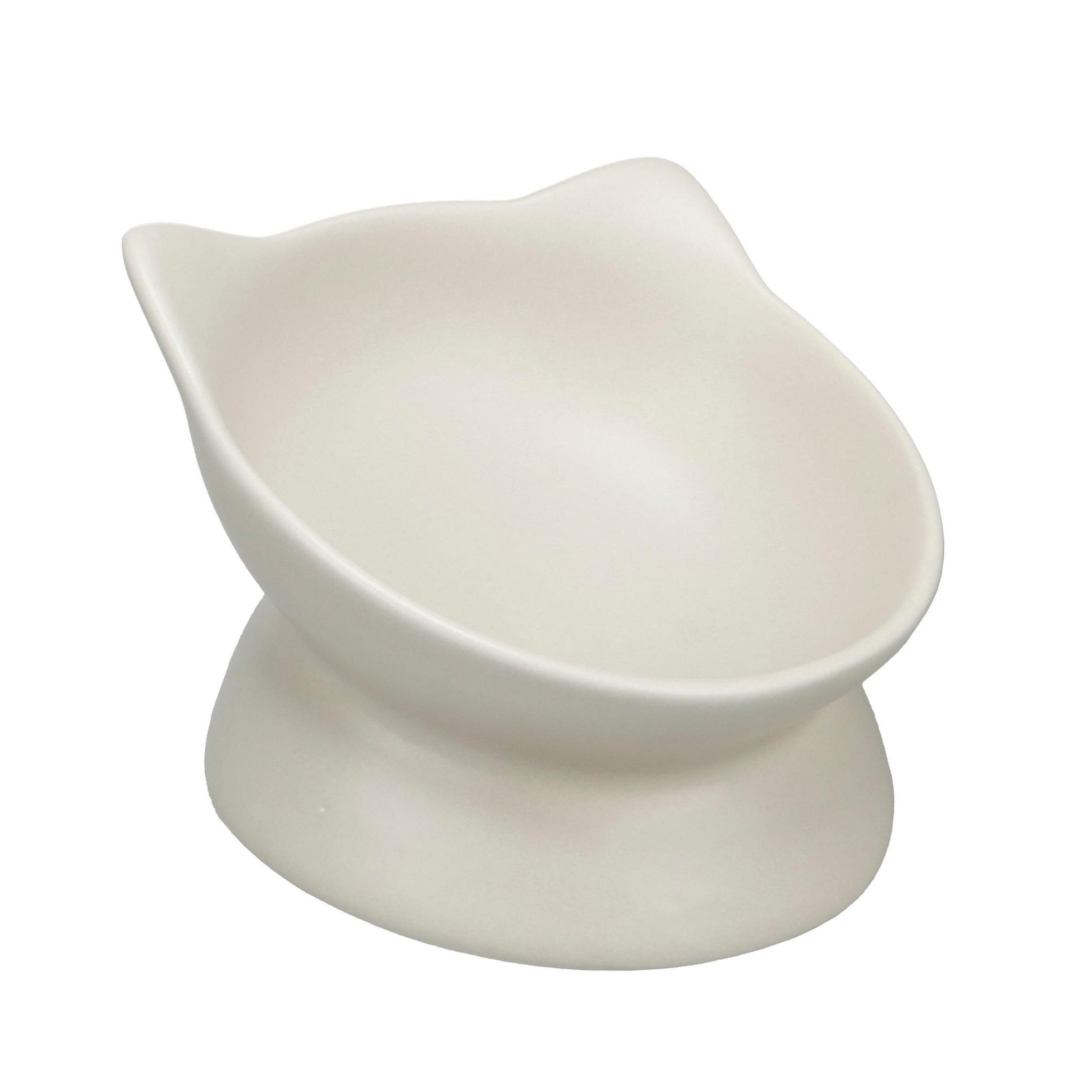Eden Gamelle ergonomique en céramique pour chat filou. Coloris disponibles : Marron, Jaune, Vert