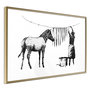 Voir la diapositive 1 : Paris Prix Affiche Murale Encadrée  Banksy Washing Zebra Stripes