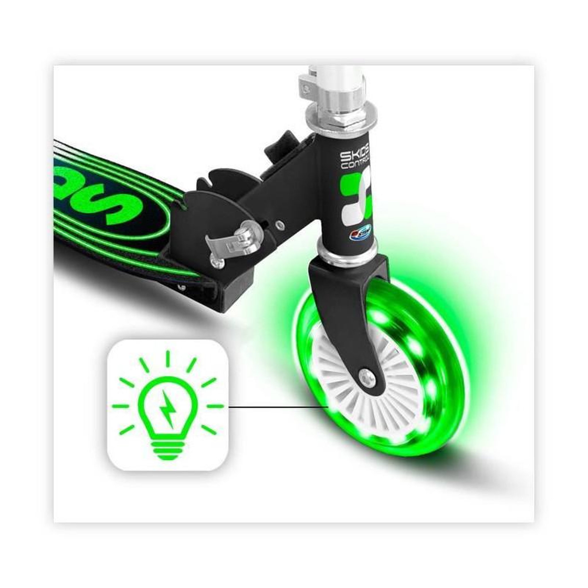 Voir la diapositive 3 : STAMP STAMP Trottinette pliable SKIDS CONTROL roues lumineuses
