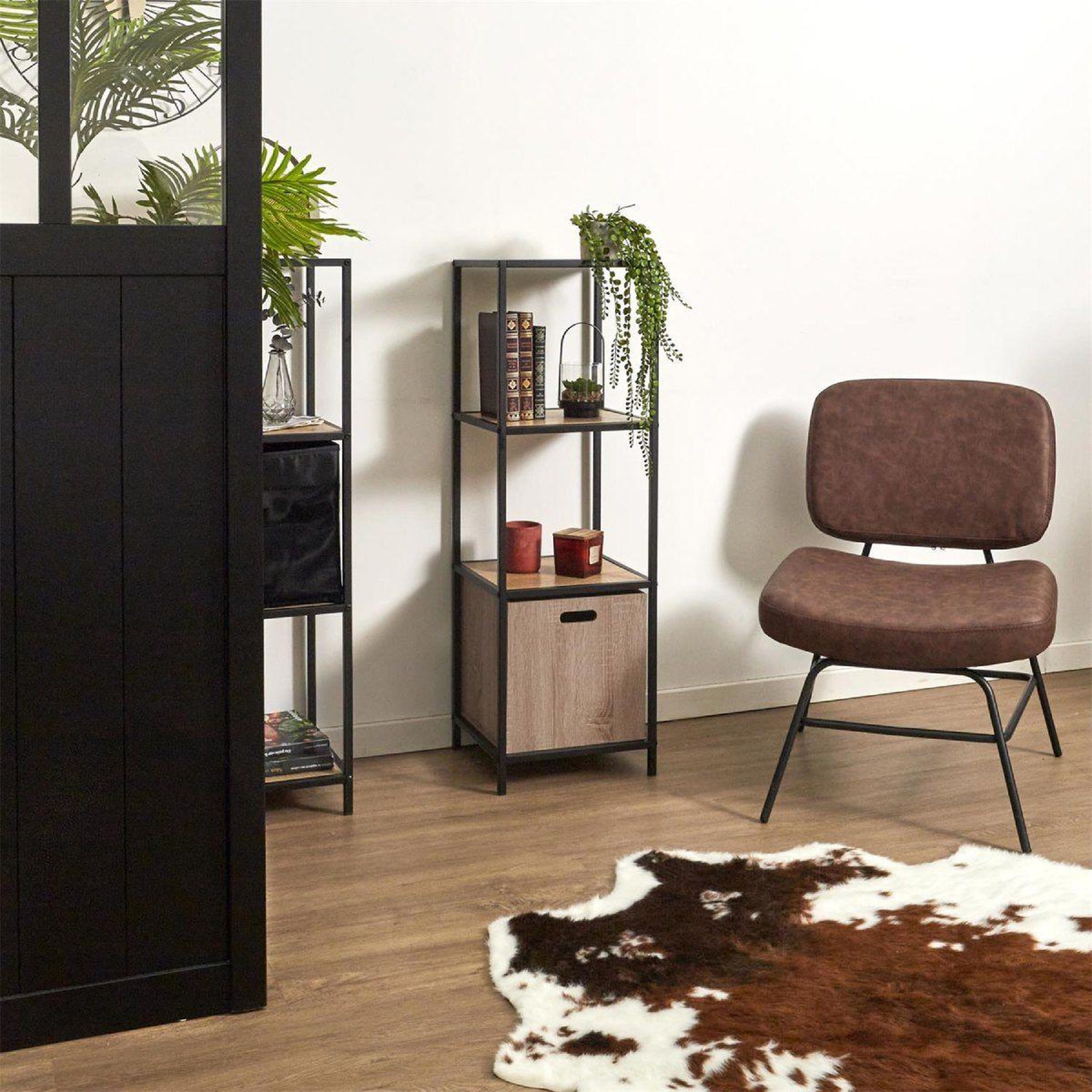 Voir la diapositive 4 : The Home Deco Factory Cube de rangement  bois  30x30cm naturel
