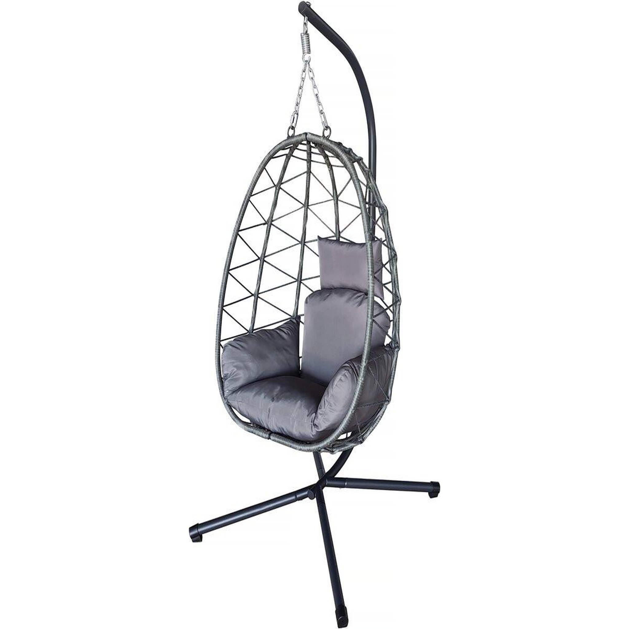 Habitat et Jardin Fauteuil oeuf suspendu en rotin  cosi  - 99 x 92 x 194 cm - gris
