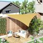Voir la diapositive 2 : OUTSUNNY Voile d'ombrage triangulaire grande taille 5 x 5 x 5 m polyéthylène haute densité résistant aux UV sable