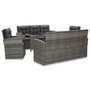 Voir la diapositive 1 : VIDAXL Ensemble a manger d'exterieur 5pcs coussins Resine tressee Gris