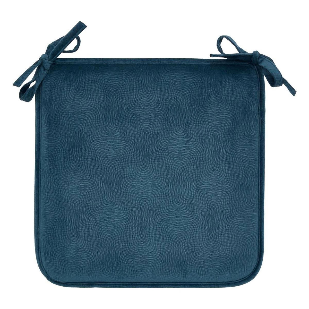 ATMOSPHERA Galette de Chaise Uni  Lilou  38x38cm Bleu Égéen