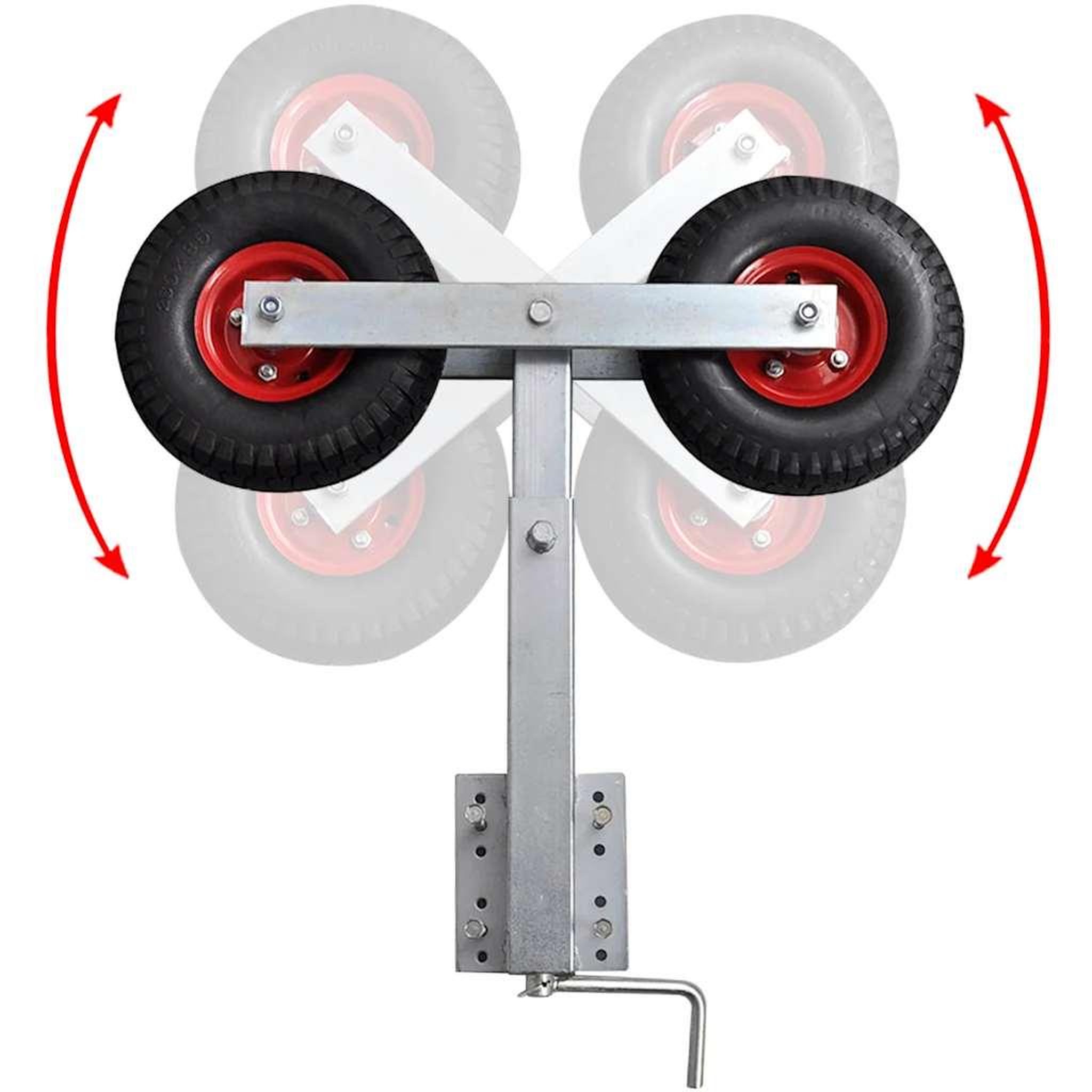 Voir la diapositive 3 : VIDAXL Set de 2 supports a double roue inclinable remorque a bateau